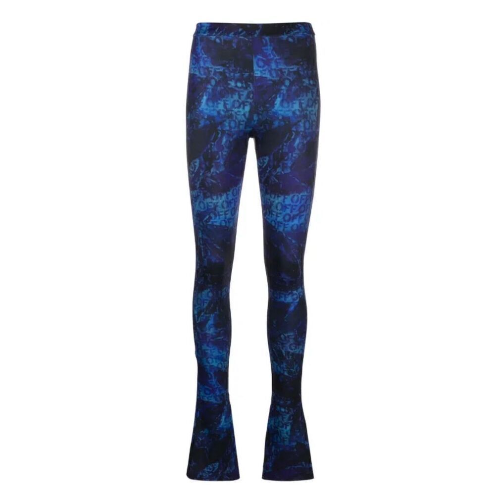 Off-White all-over logo-print flared trousers NWT Size Medium